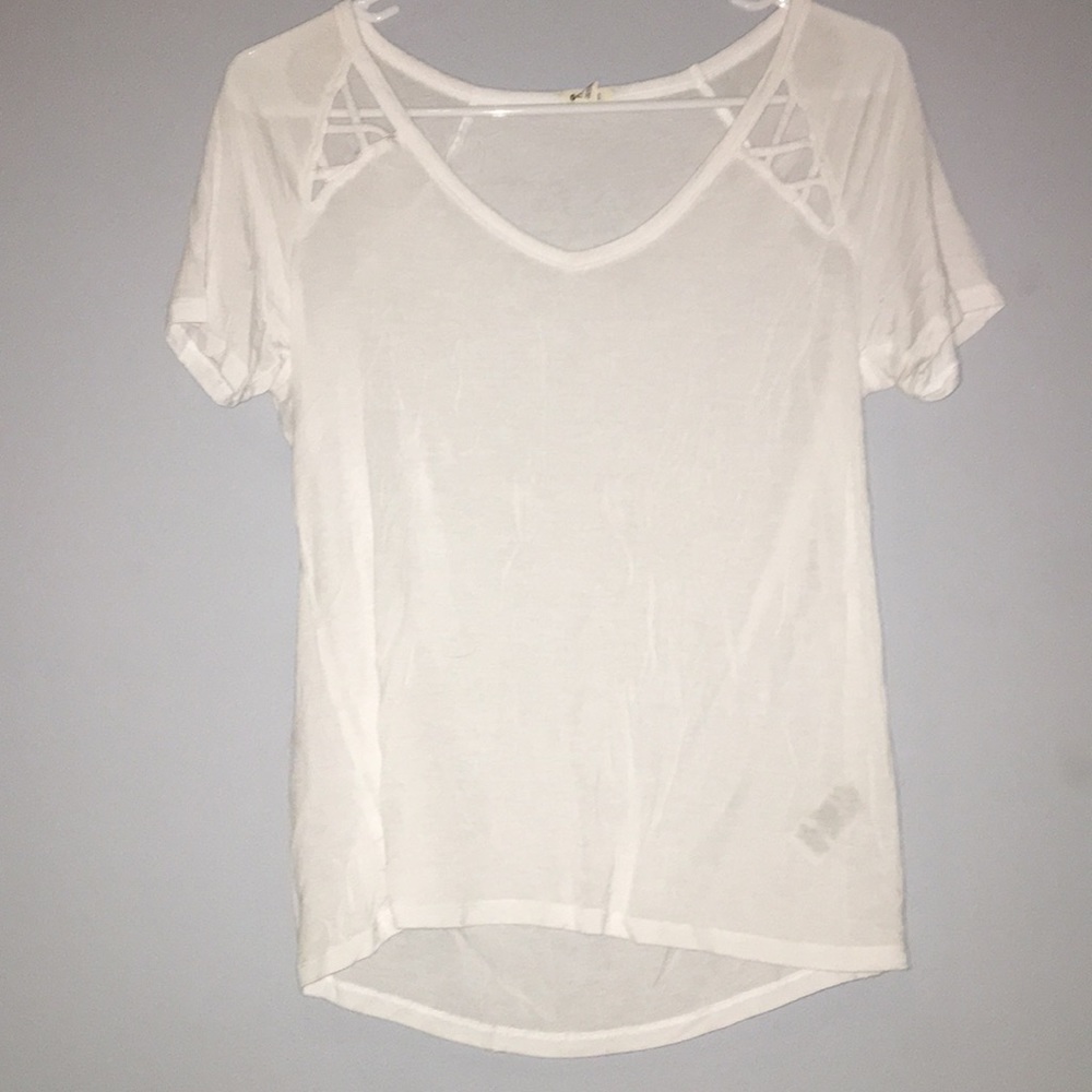 white flowy tee